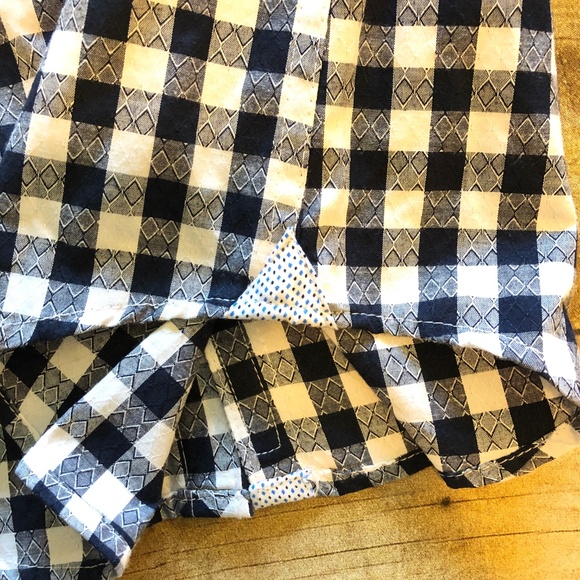 Black White Check Long Roll Tab Sleeve Button - Picture 4 of 8